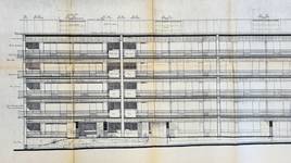 Avenue de l'Exposition universelle 52 à 60, Ganshoren, élévations avant, détail, ACG/Urb.