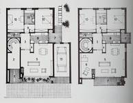 Clos Joseph Hendrickx 5, Ganshoren, plans du rez-de-chaussée et du premier étage (<i>La Maison</i>, 12, 1963, p. 394)