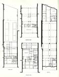 Rue des Fabriques 17, Bruxelles, plans des étages et du sous-sol (<i>La Maison</i>, 6, 1966, p. 197)