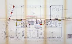 Rue de Namur 72, Bruxelles, plan du premier étage transformé, AVB/TP 87301 (1969)